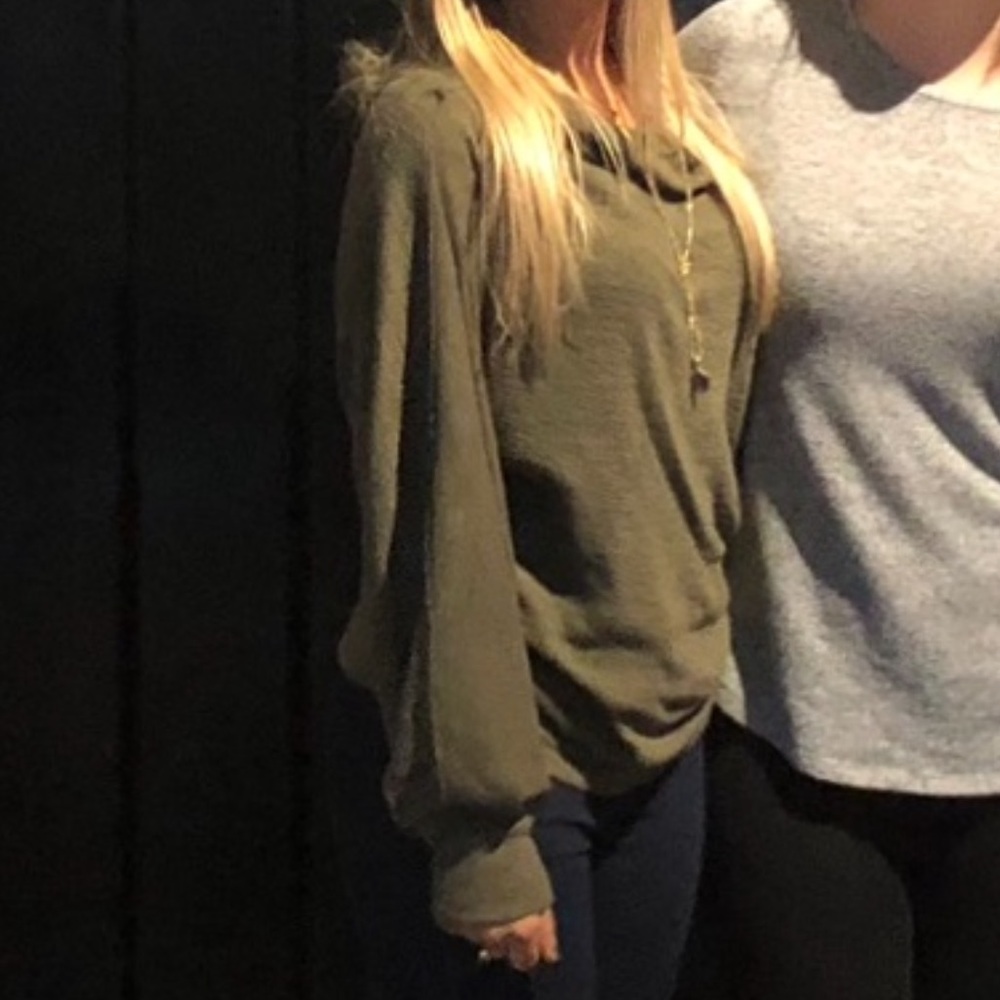 Free People olive green top